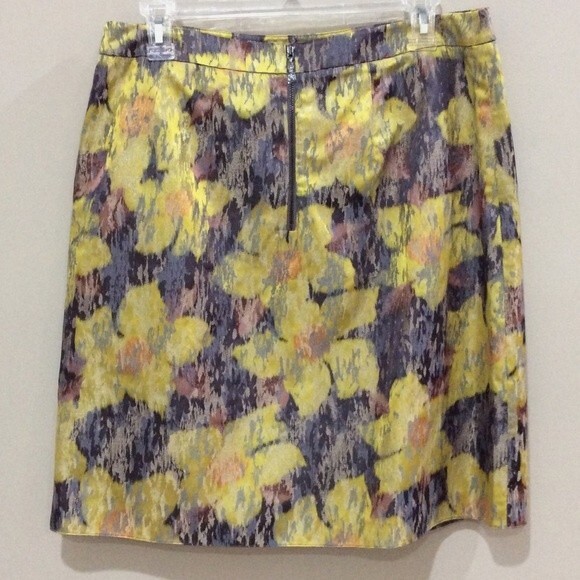 Magaschoni Brocade Floral Print Skirt Multi-color Watercolor Sz 12 NWT $278 - Picture 6 of 6